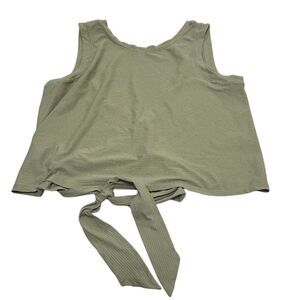 Calia Women's Ribbed Sleeveless‎ Tank Top open back Green Size M Casual Summer